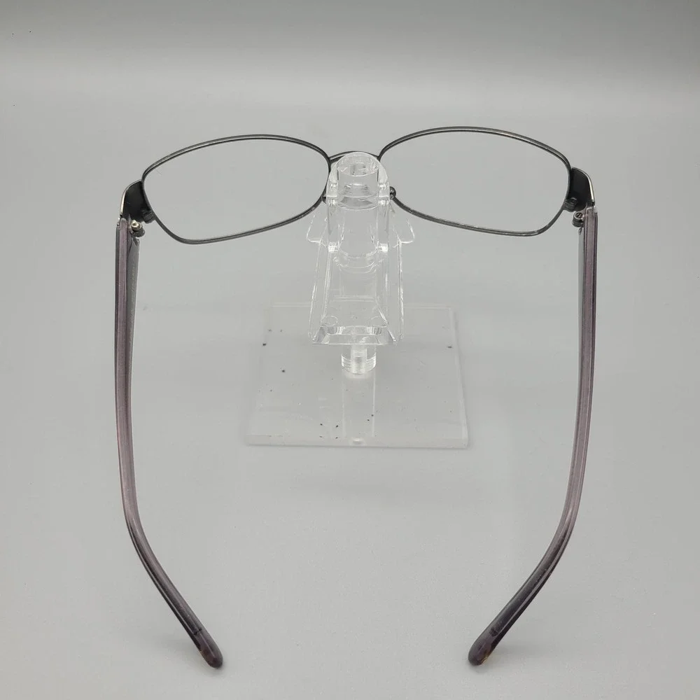 Lulu Guinness L506 Gunmetal Purple Oval Eyeglass Frames 56-15-130